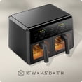 thumbnail image 3 of Chefman 9-Quart TurboFry Dual Basket Easy-View Air Fryer, 450°F Max Temp - Black, 3 of 8