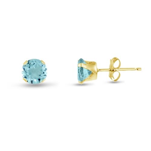 Yellow Gold Plated Crystal Sterling Silver Stud Earrings 4MM