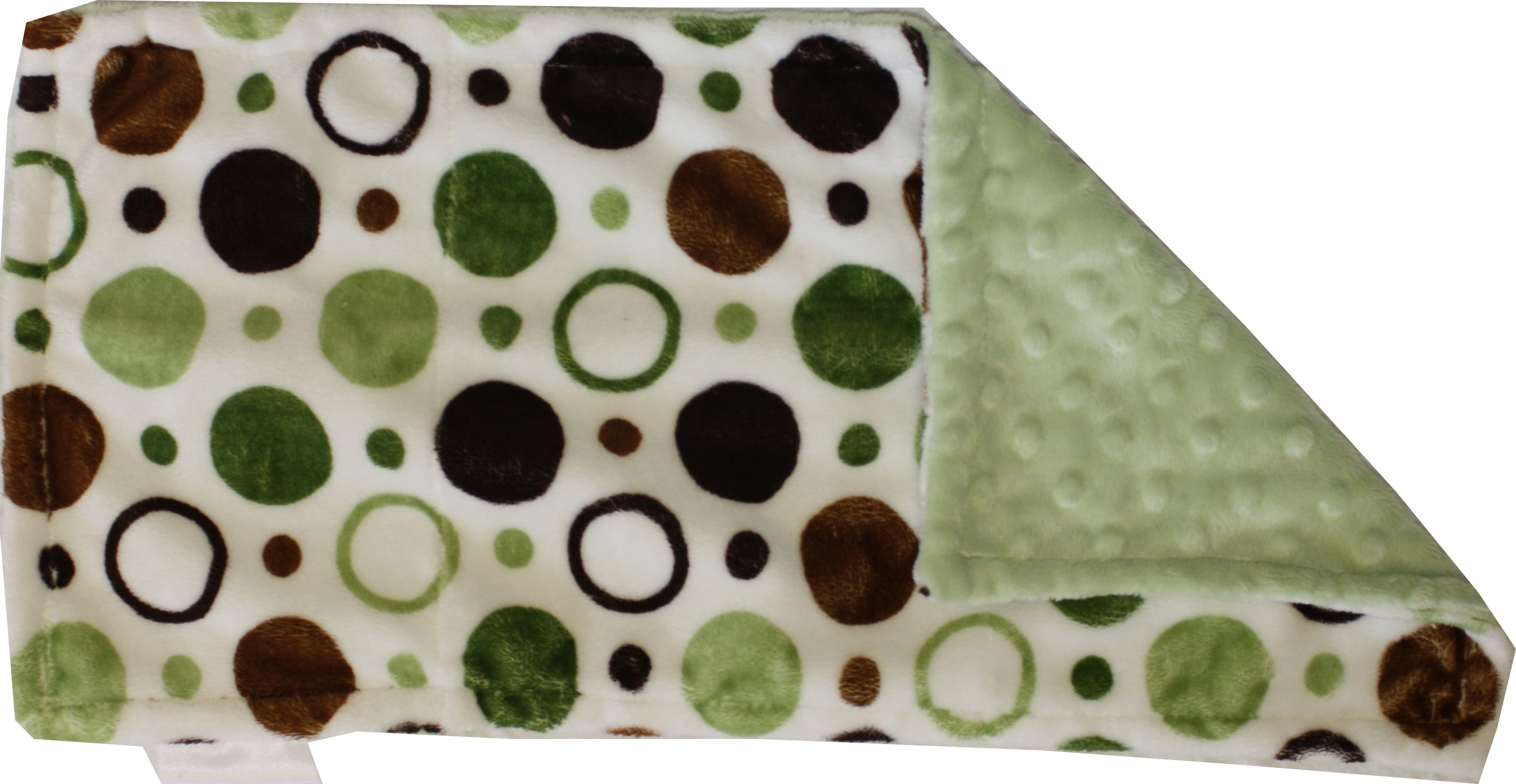 Lil' Cub Hub Green Brown Circles /Sage Dimple Dot Burp Cloth