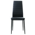 thumbnail image 5 of Modern Dining Chairs Set of 6pc Black Metal Finish Faux Leather Upholstery Dining Furniture, 5 of 5