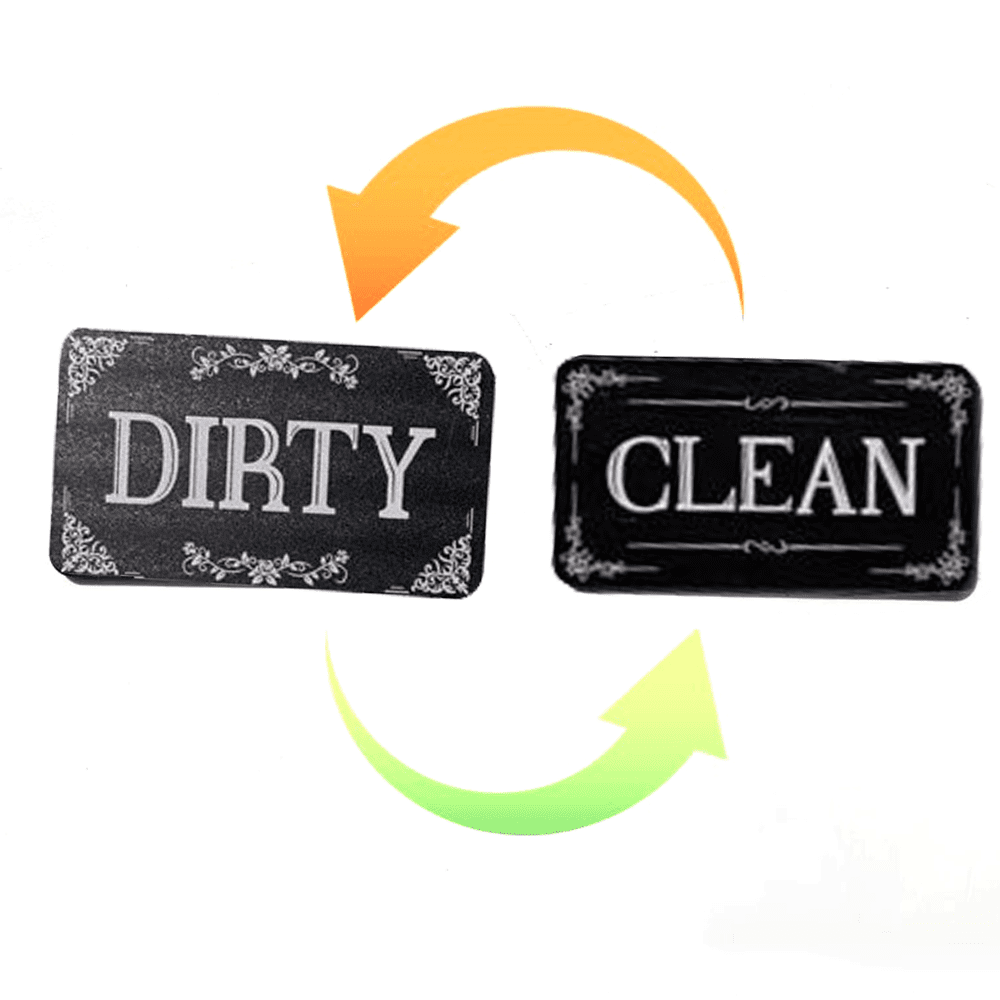 Reversible Double Sided Clean Dirty Dishwasher Magnet Flip Sign