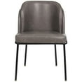 thumbnail image 4 of Maklaine Contemporary Gray Faux Leather Dining Chair (Set of 2), 4 of 8