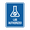 Blue, variant on Signs ByLITA Portrait Round Lab Authorized Sign (Brushed Silver) - Small