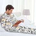 thumbnail image 4 of Mens Pajamas Set, Minimalist Cute Corgi Dog Button Down Long Sleeve Loungewear Sleepwear Pjs sets for Men, 4 of 5