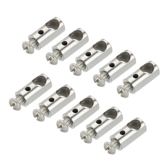 Uxcell 8x17mm Wire Rope Clips 2.5mm 6.1mm Double Holes Steel Wire Lock Cable Clamps, 5 Pcs