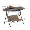 thumbnail image 3 of Canopy Swing Replacement Cover Set, Outdoor Patio All Weather Protection Sunproof Chair Patio/Lawn/Garden for 3 Seater Swing set Replacement Coffee, 3 of 4