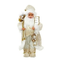 UYUH Glittering Handmade Porcelain Santa Statue 18 Inch, Traditional Santa Figurine for Christmas Decor, Holiday Home Decorations, Mantel & Tabletop Decor