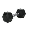 thumbnail image 4 of 20LB (1 piece) HDRS rubber coated solid cast iron dumbbell with contoured chrome handles, hexagonal head, durable, safe and stable, 4 of 8
