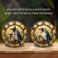 thumbnail image 2 of Stained Glass Penguin Wall Clock Art Decoration 10-Inch Silent Wooden Wall Clock, Battery Operated (AA Batteries Not Included), Artistic Home Decor, 2 of 7