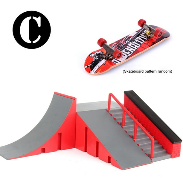 Finger Skateboard Park Ramp Toys Kit with a Finger Skateboard Multiple