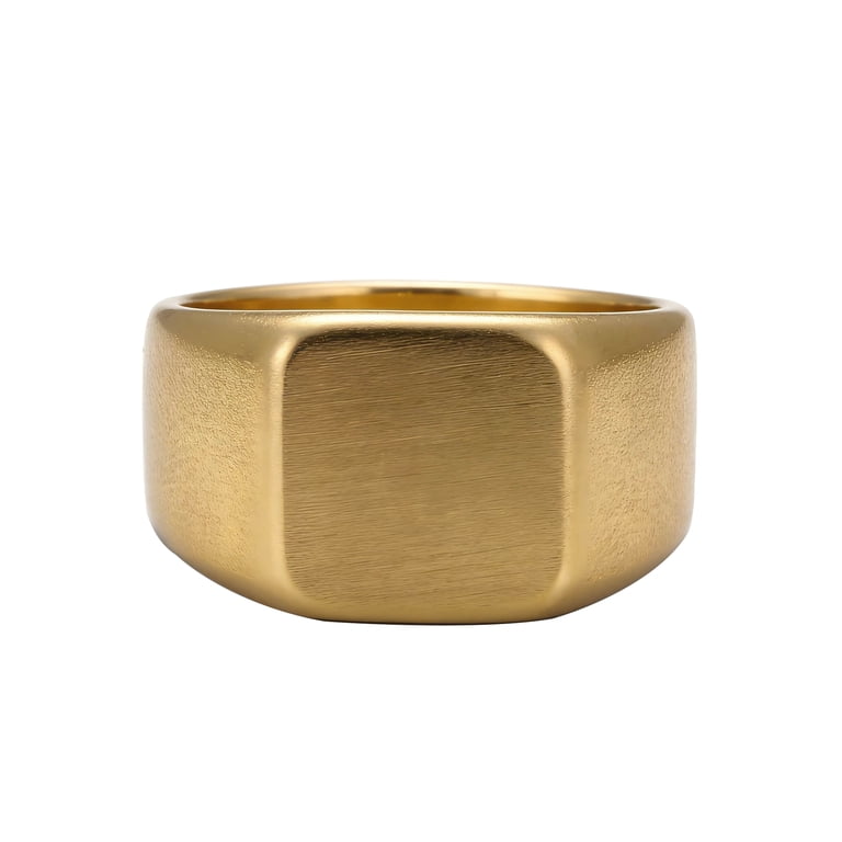 Iron Saints 18K Gold Plated Signet Ring, Stainless Steel photo 5