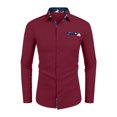 PURJKPU Mens Shirts Fall Plus Size Clearance Long Sleeve Casual Button