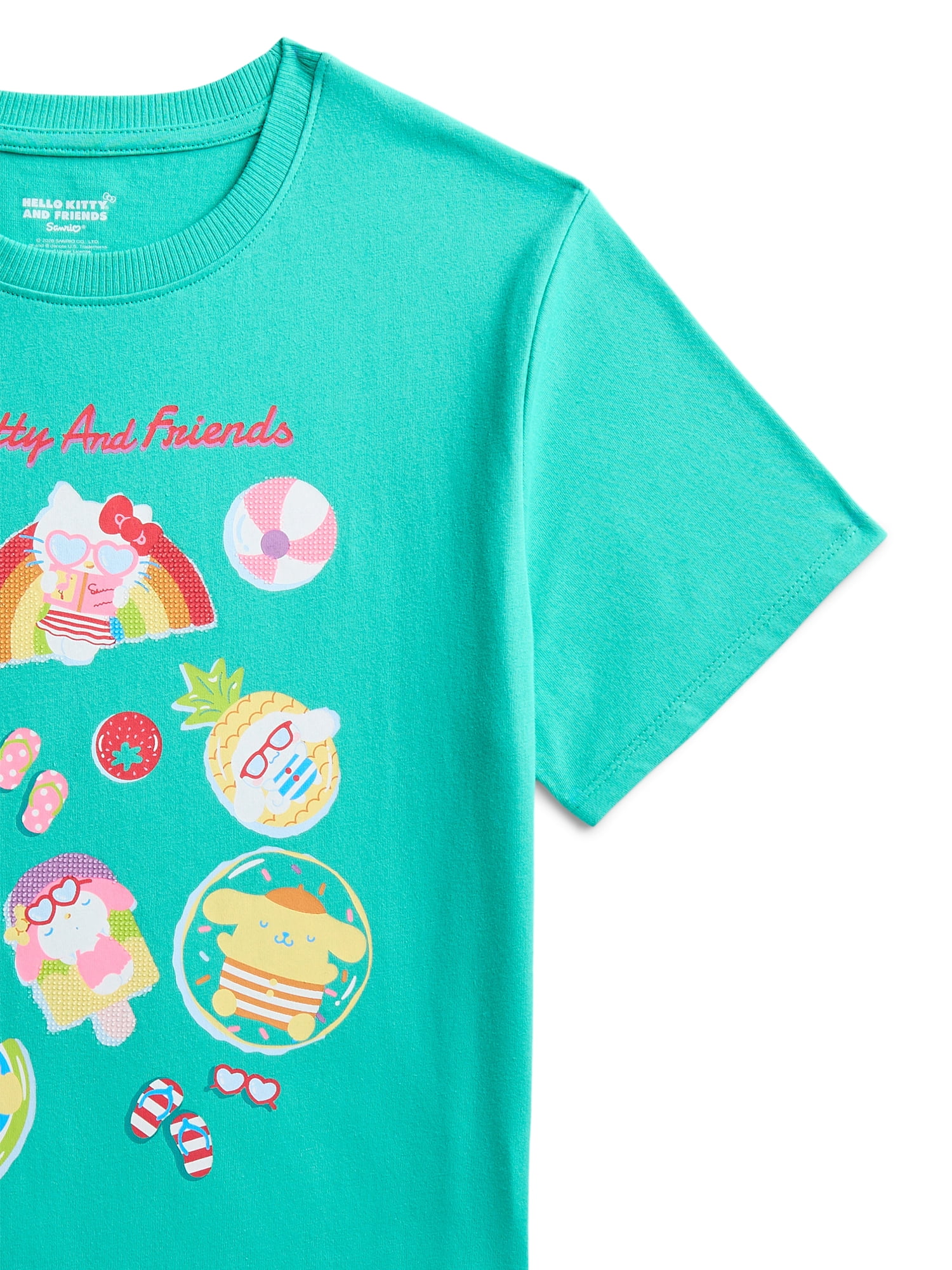 Hello Kitty Girl's Short Sleeve Graphic Embellished Crewneck T-Shirt, Sizes 4-16