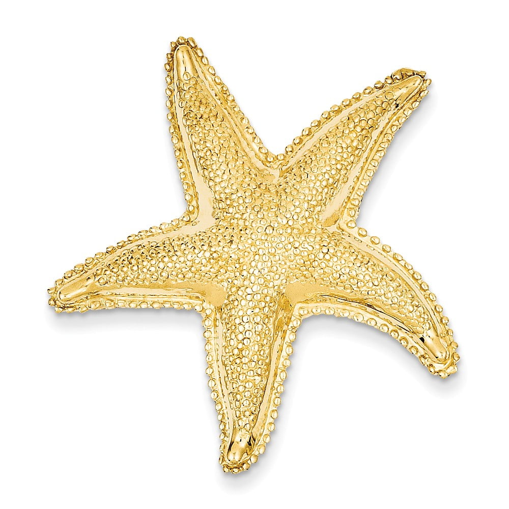 Fine 14k White Gold Textured Starfish Beaded Ring 