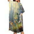 thumbnail image 4 of HELLHERO High Quality Fabrics Womens Beach Coverups Kimono Cardigan Cover Up for Summer Half Sleeve Free Size Bathing Suit Cover Up Cat, 4 of 6