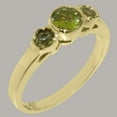 thumbnail image 2 of LBG British Made 14k Yellow Gold Natural Peridot Womens Anniversary Ring - 33 size options - Size 10, 2 of 6