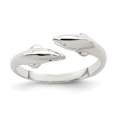 thumbnail image 1 of 925 Sterling Silver Dolphin Adjustable Toe Ring Open Midi, 1 of 6