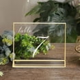 thumbnail image 2 of UNIQOOO Clear Acrylic Sign Holder with Golden Border | Pack of 6, 6x4", Double Side Frame, Landscape View, Perfect for Wedding Table Number Holder (Landscape 6X4), 2 of 8