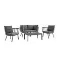 thumbnail image 2 of Modway Riverside 5 Piece Outdoor Patio Aluminum Set in Gray Charcoal, 2 of 10