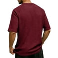 thumbnail image 4 of Havenx Waffle Knit Henley Shirts for Men Short Sleeve Button Up T-Shirt with Chest Pocket Solid Color Tees Lightweight Basic Loose Breathable Workout Top,Wine M, 4 of 6