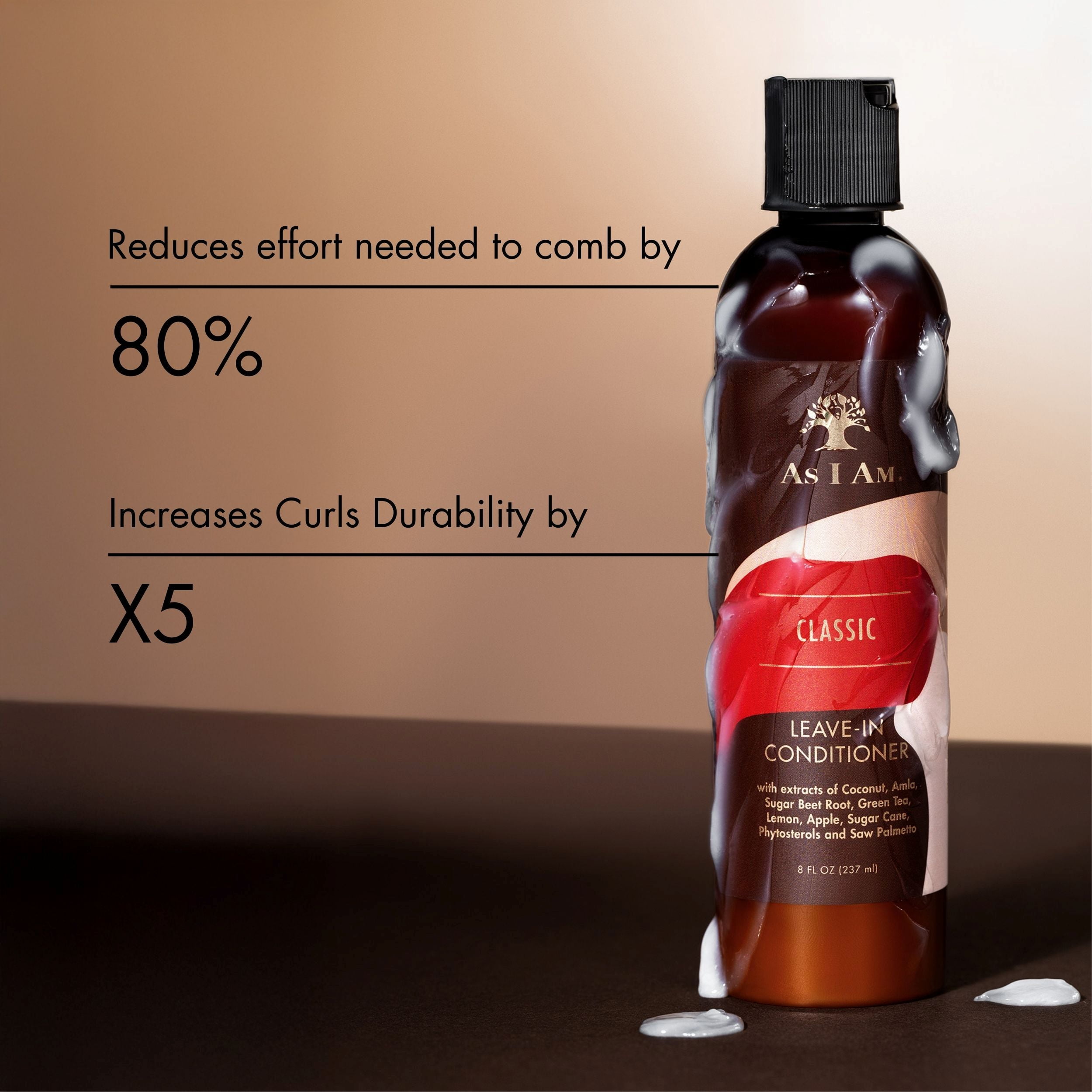 (2 pack) As I Am Coconut Leave In Conditioner for Dry Hair Hydration and Frizz Control Moisture Care 8 fl.oz. with Green Tea and Saw Palmetto