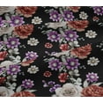 thumbnail image 4 of oneOone Cotton Jersey Black Fabric Leaves|Lotus & Rose Floral Dress Material Fabric Print Fabric By The Yard 58 Inch Wide, 4 of 4