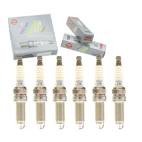 6 pc NGK Laser Iridium Spark Plugs compatible with Honda Pilot 3.5L V6 2016-2020