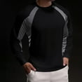 thumbnail image 2 of Iugvhana Mens Sports Shirt Long Sleeve Crew Neck Training Athletic Running Tops Workout Pullover Splice Base Layers T-Shirt Gray M, 2 of 5