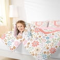 thumbnail image 4 of Catabedysis Multicolor Spring Flower 7-Piece King Bedding,Initial U Pattern King Bed in a Bag,Pink Reversible For Girls, 4 of 7