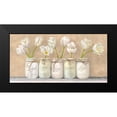 thumbnail image 2 of Jenny, Thomlinson 14x9 Black Modern Framed Museum Art Print Titled - White Tulips in Mason Jars, 2 of 5
