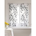 thumbnail image 3 of Black Botanical Sheer Kitchen Tier Curtains 45 Inch length,Rod Pocket Half Curtains & Drapes,Watercolor Summer Botanical Light Filtering Chiffon Cafe Bathroom Window Treatments 2 Panels 27.5"W x 45"L, 3 of 7