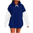 thumbnail image 7 of Sweatshirts for Women Joint Color Blocking Womens Hoodies Lightweight Breathable Top Blouses Pull Over Long Fit Crew Neck Casual Outfit Fall Winter Fashion Party Plus Size, 7 of 7