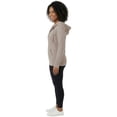 thumbnail image 4 of Women’s Lightweight Cotton Blend Zip Up Hoodie Jacket Taupe Large, 4 of 9