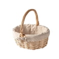 thumbnail image 4 of Easter Large Multipurpose Wicker Basket With Handle, 10.62X10.62In Wicker Picnic Basket With Liner, Empty Gift Basket, Oval Willow Woven Basket For Fruit, Wine, Gathering, Wedding, Picnic, 4 of 4