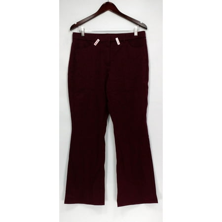 Isaac Mizrahi Live! Petite Size Pants 12P 24/7 Bootcut Deep Burgundy Red A279254