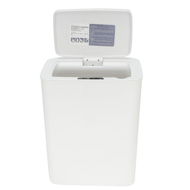 BuyWeek Poubelle Intelligente, Poubelle Intelligente à capteur Automatique Blanc de Grande capacité 14L pour Utilisation dans la Cuisine et la Chambre à Coucher