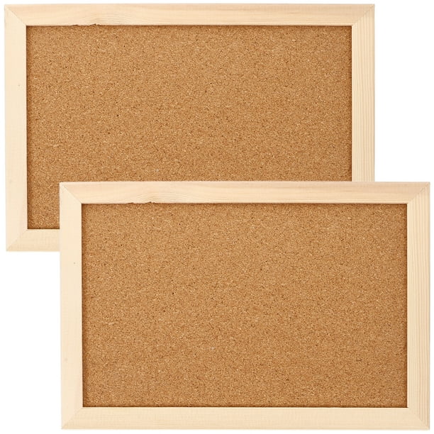 2 tableros de corcho portátiles de madera para mensajes, tablones de anuncios colgantes para material escolar de oficina.