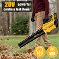 thumbnail image 2 of RUALION Leaf Blower Cordless, Electric Leaf Blowers Up to 580 CFM 160 MPH, Battery Powered Blowers for Lawn Care, Patio, Garage(2* 20V 3.0 Ah Batteries and Charger included), 2 of 6
