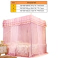 thumbnail image 2 of Focket Mosquito Net, Luxury Princess 3 Aberturas Laterales de Malla Transpirable Net Post Cama Cortina Pabellón de Red Mosquitera para la decoración del Dormitorio de Damas (Rosa)(L) Ecomeon no, 2 of 6