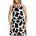 thumbnail image 1 of Fotbe Cow Print Black White Vestido de Verano sin Mangas para Mujer – Vestido Midi Línea A, Estilo Camiseta Floral, Vestido Playero Casual y Fluido, 1 of 7