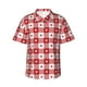 thumbnail image 1 of Fotbe Red Plaid Daisy Camisa Hawaiana para Hombre Unisex – Camisa Casual de Verano con Botones de Manga Corta de Algodón y Lino,Medium, 1 of 7