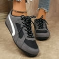 thumbnail image 3 of Flat Sneakers for Women Retro Casual Lace Up Tennis Shoes Lightweight Non Slip Trainers Comfortable Skate Shoes Black Size 8, 3 of 8