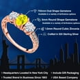 thumbnail image 2 of Gem Stone King 18K Rose Gold Plated Silver 3-Stone Ring Oval Mystic Topaz Moissanite (1.92 Cttw), 2 of 6