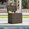 thumbnail image 6 of Homall 31 Gallon Outdoor Deck Box In Resin with Seat, Brown, 6 of 7