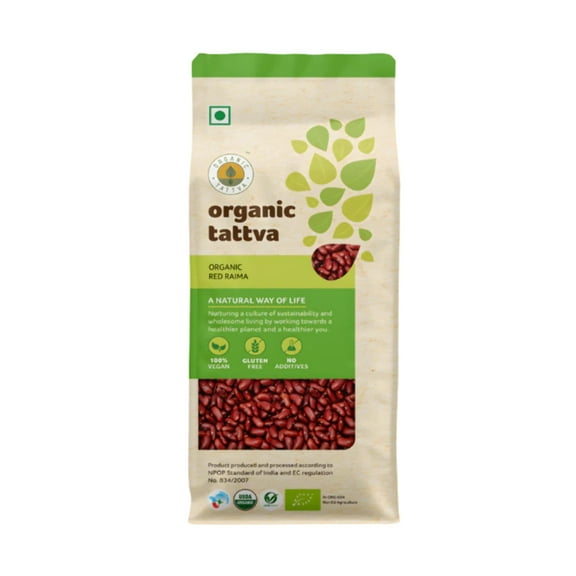Organic Tattva Dark Red Kidney Beans 4LB, Unpolished Red Rajma Bean, Vegan, Kosher, No Additives, Gluten Free, USDA Certified