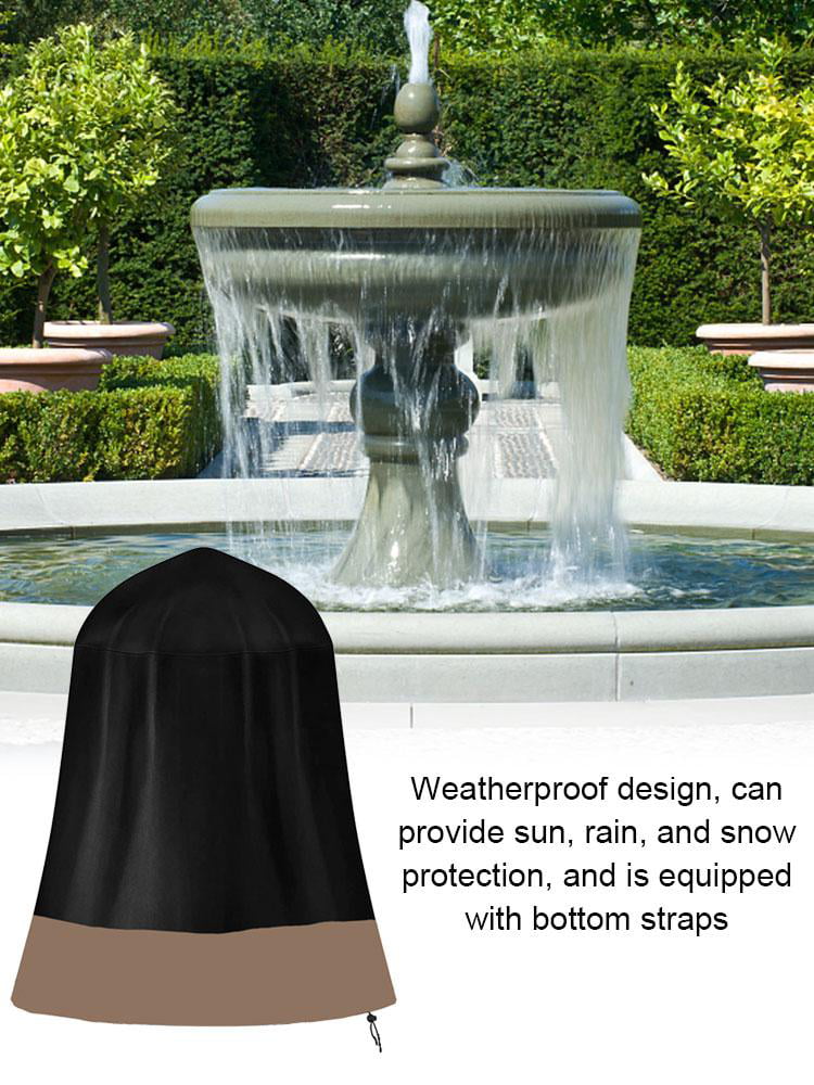 Black Finderomend Outdoor Fountain Cover with Locking Drawstring for Winter Outdoor Statue Water Features 38 Inch Diameter 70 Inch Tall 