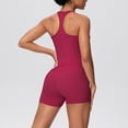 thumbnail image 6 of Workout Sets for Women Spaghetti Strap Racerback Tank Tops and High Waist Shorts 2 Piece Gym Yoga Running Sets Tracksuit, 6 of 6