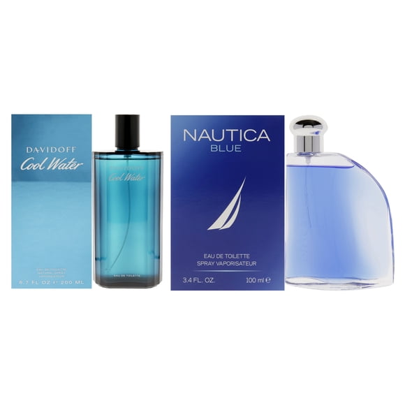 Cool Water and Nautica Blue Kit by Various Designers for Men - 2 Pc Kit 6.7oz EDT Spray, 3.4 oz EDT Spray Various Designers Various Designers