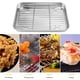 thumbnail image 3 of Juego de bandeja y rejilla para horno tostador de 9 pulgadas, bandeja para hornear pequeña de acero inoxidable con rejilla para enfriar, bandeja apta para lavavajillas, 3 of 4