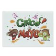 thumbnail image 1 of Cinco de Mayo Cutting Board, Cartoon Cactus and Pepper Characters Text with Heart Flag, Decorative Tempered Glass Cutting and Serving Board, in 3 Sizes, by Ambesonne, 1 of 2
